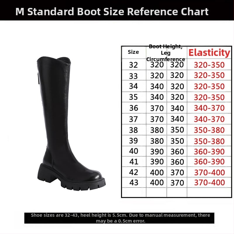 Čizme viteškog stila od prave kože; okrugli vrh; debeli pet; stražnji zatvarač; visok potkoljenica