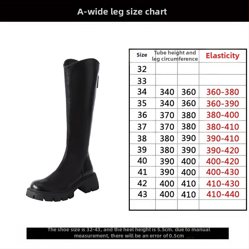 Čizme viteškog stila od prave kože; okrugli vrh; debeli pet; stražnji zatvarač; visok potkoljenica