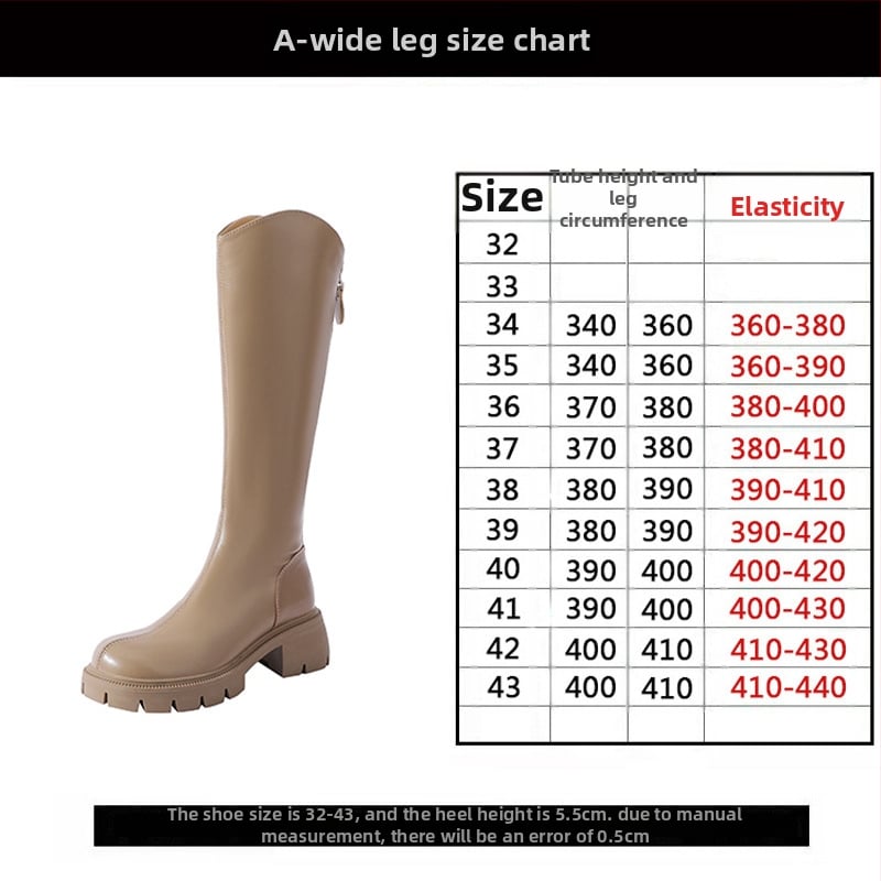 Čizme viteškog stila od prave kože; okrugli vrh; debeli pet; stražnji zatvarač; visok potkoljenica