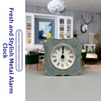 Mini emalēts galda pulkstenis, dekoratīvs retro metāla pulkstenis, mehāniska kustība (Sun movement), vienpusīgs displejs, 24 stundu indikācija