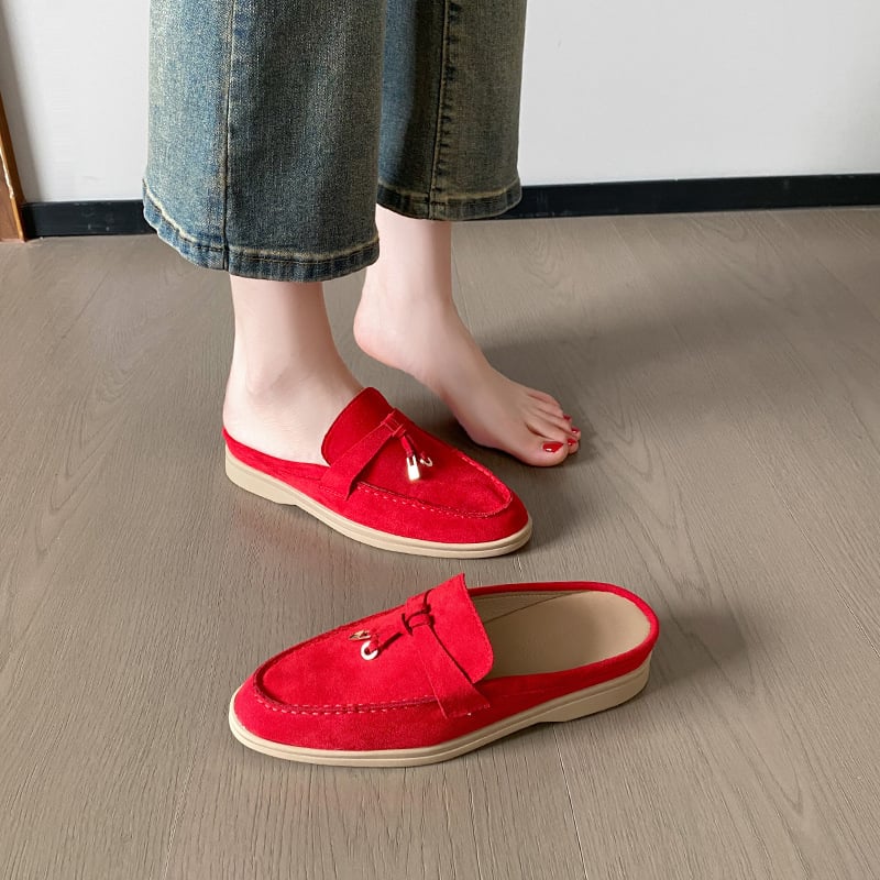 Moteriški slip-on loaferiai su kutais ir sagtimi, paslėpta aukštis, apvali nosis, mikropluošto viršus, guma padas, mikropluošto įdėklas