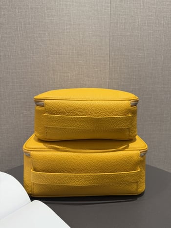 Patiesa ādas biscuit stila kosmētikas soma - pārnēsājama, daudzfunkcionāls ceļojumu kosmētikas organizētājs ar paplašināmu kapacitāti (pirmās slāņa liellopu āda; kanvas iekšējā odai; rāvējslēdzējs)