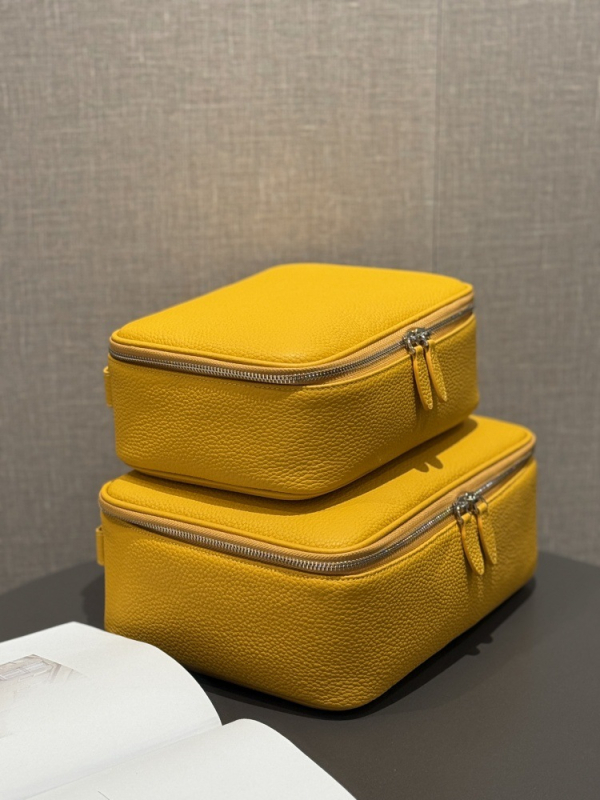 Patiesa ādas biscuit stila kosmētikas soma - pārnēsājama, daudzfunkcionāls ceļojumu kosmētikas organizētājs ar paplašināmu kapacitāti (pirmās slāņa liellopu āda; kanvas iekšējā odai; rāvējslēdzējs)