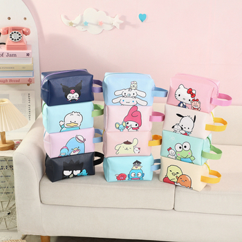 Kosmētikas soma ar lielu ietilpību, anime raksts, ūdensnecaurlaidīga, PU materiāls, universāla, bez oderes