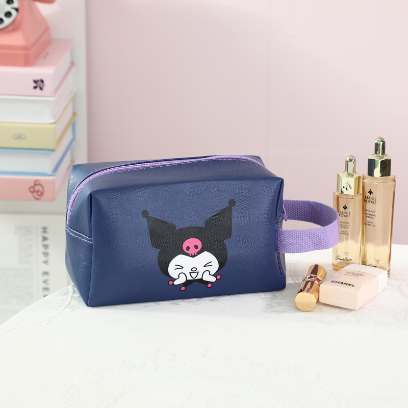 Kosmētikas soma ar lielu ietilpību, anime raksts, ūdensnecaurlaidīga, PU materiāls, universāla, bez oderes