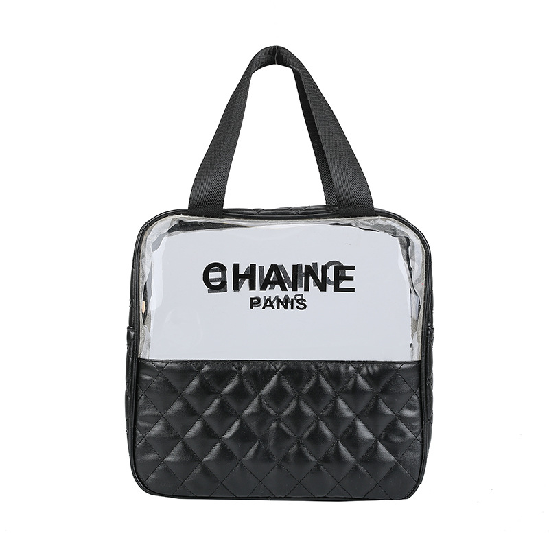 Portatīva kosmētikas soma ar lielu ietilpību, ūdensizturīgs PU materiāls, poliestera odere, rāvējslēdzējs