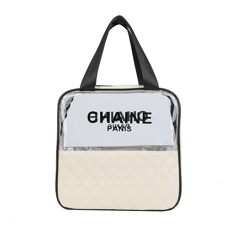 Portatīva kosmētikas soma ar lielu ietilpību, ūdensizturīgs PU materiāls, poliestera odere, rāvējslēdzējs