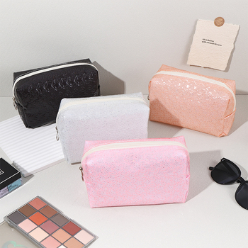 Sieviešu astoņstūra kosmētikas soma ceļojumiem, audums, ūdensizturīga, mazgājama, rāvējslēdzēja aizdare