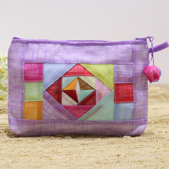 Unisex daudzslāņu soma ar rāvējslēdzēju kosmētikai, telefonam un tualetes piederumiem — kokvilnas un lina audums, ģeometrisks raksts, elpojoša, ūdensnecaurlaidīga, ļoti viegla Pavasara 2025