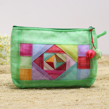 Unisex daudzslāņu soma ar rāvējslēdzēju kosmētikai, telefonam un tualetes piederumiem — kokvilnas un lina audums, ģeometrisks raksts, elpojoša, ūdensnecaurlaidīga, ļoti viegla Pavasara 2025