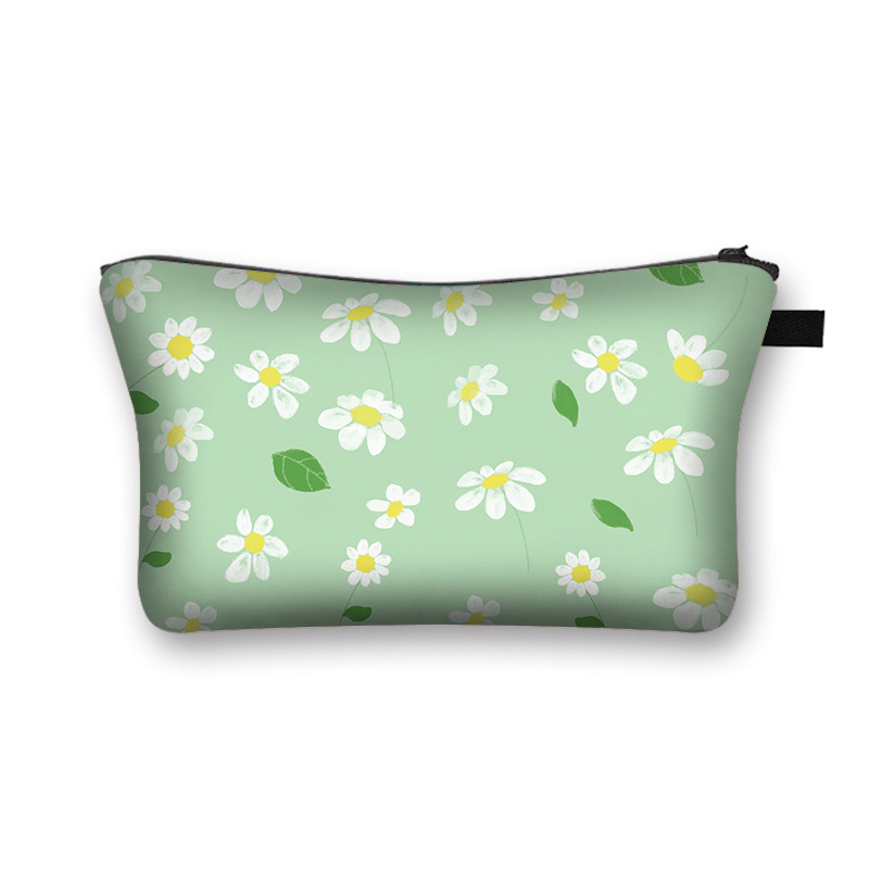 Poliestera kosmētikas soma ar pielāgotu rakstu, poliestera iekšējā odere, svaigs un salds stils, ceļojumu uzglabāšanai