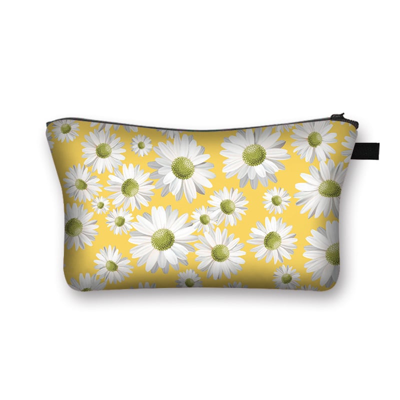 Poliestera kosmētikas soma ar pielāgotu rakstu, poliestera iekšējā odere, svaigs un salds stils, ceļojumu uzglabāšanai