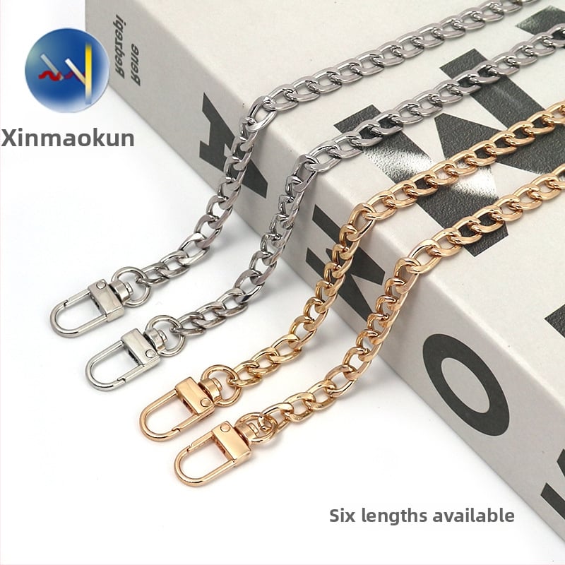 Αλουμινένιος αλυσίδα για γυναικεία τσάντα, εξάρτημα αντικατάστασης μεταλλικής αλυσίδας με τετραπλευρή λεία επιφάνεια, μοντέλο 8098, αξεσουάρ ιμάντα ώμου