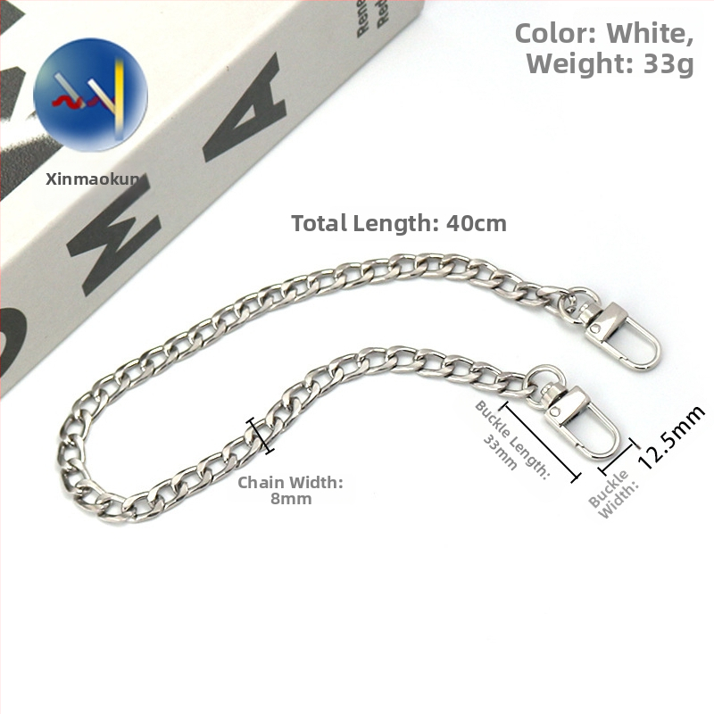 Αλουμινένιος αλυσίδα για γυναικεία τσάντα, εξάρτημα αντικατάστασης μεταλλικής αλυσίδας με τετραπλευρή λεία επιφάνεια, μοντέλο 8098, αξεσουάρ ιμάντα ώμου