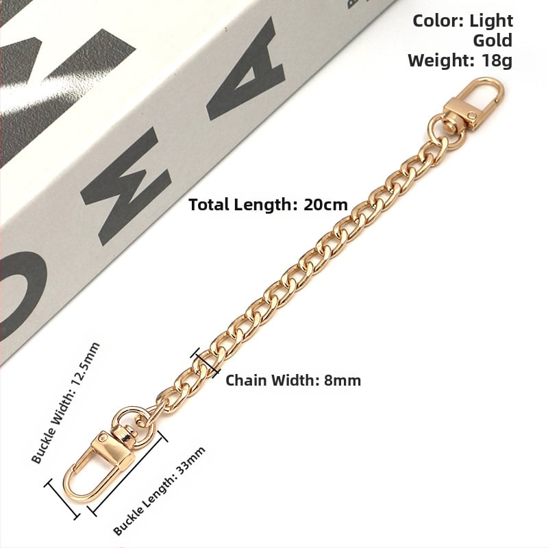 Αλουμινένιος αλυσίδα για γυναικεία τσάντα, εξάρτημα αντικατάστασης μεταλλικής αλυσίδας με τετραπλευρή λεία επιφάνεια, μοντέλο 8098, αξεσουάρ ιμάντα ώμου