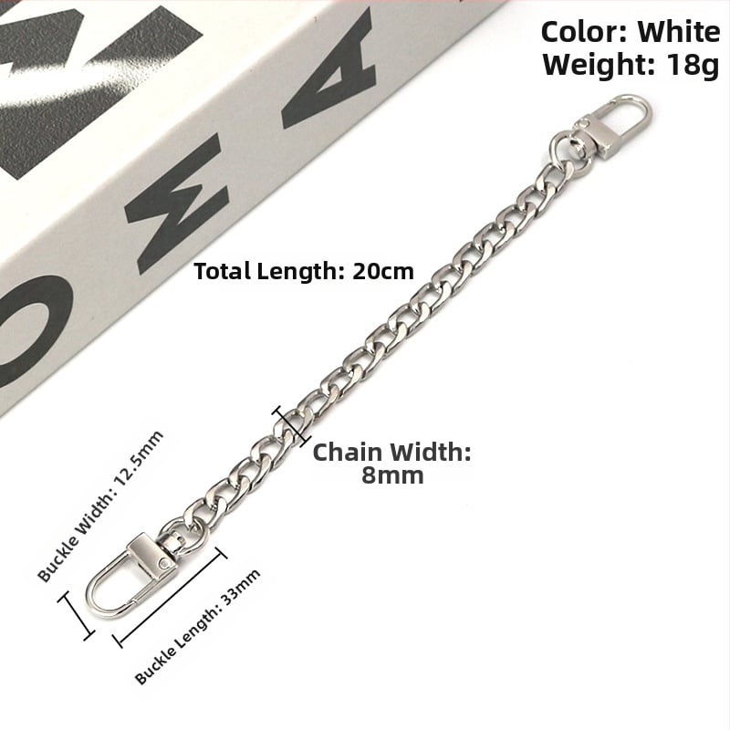 Αλουμινένιος αλυσίδα για γυναικεία τσάντα, εξάρτημα αντικατάστασης μεταλλικής αλυσίδας με τετραπλευρή λεία επιφάνεια, μοντέλο 8098, αξεσουάρ ιμάντα ώμου