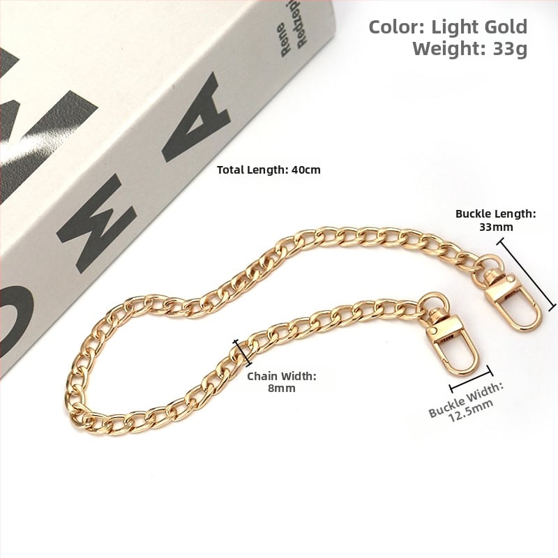 Αλουμινένιος αλυσίδα για γυναικεία τσάντα, εξάρτημα αντικατάστασης μεταλλικής αλυσίδας με τετραπλευρή λεία επιφάνεια, μοντέλο 8098, αξεσουάρ ιμάντα ώμου