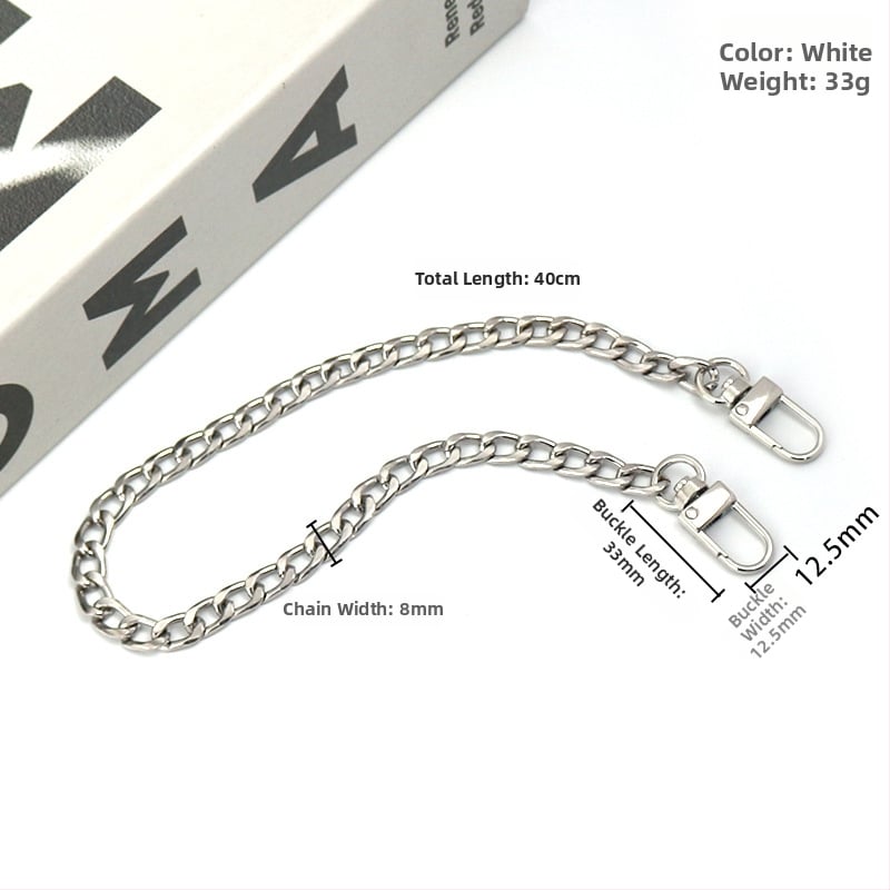 Αλουμινένιος αλυσίδα για γυναικεία τσάντα, εξάρτημα αντικατάστασης μεταλλικής αλυσίδας με τετραπλευρή λεία επιφάνεια, μοντέλο 8098, αξεσουάρ ιμάντα ώμου