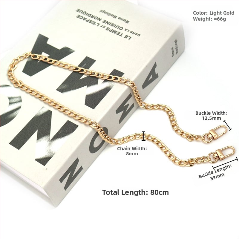 Αλουμινένιος αλυσίδα για γυναικεία τσάντα, εξάρτημα αντικατάστασης μεταλλικής αλυσίδας με τετραπλευρή λεία επιφάνεια, μοντέλο 8098, αξεσουάρ ιμάντα ώμου