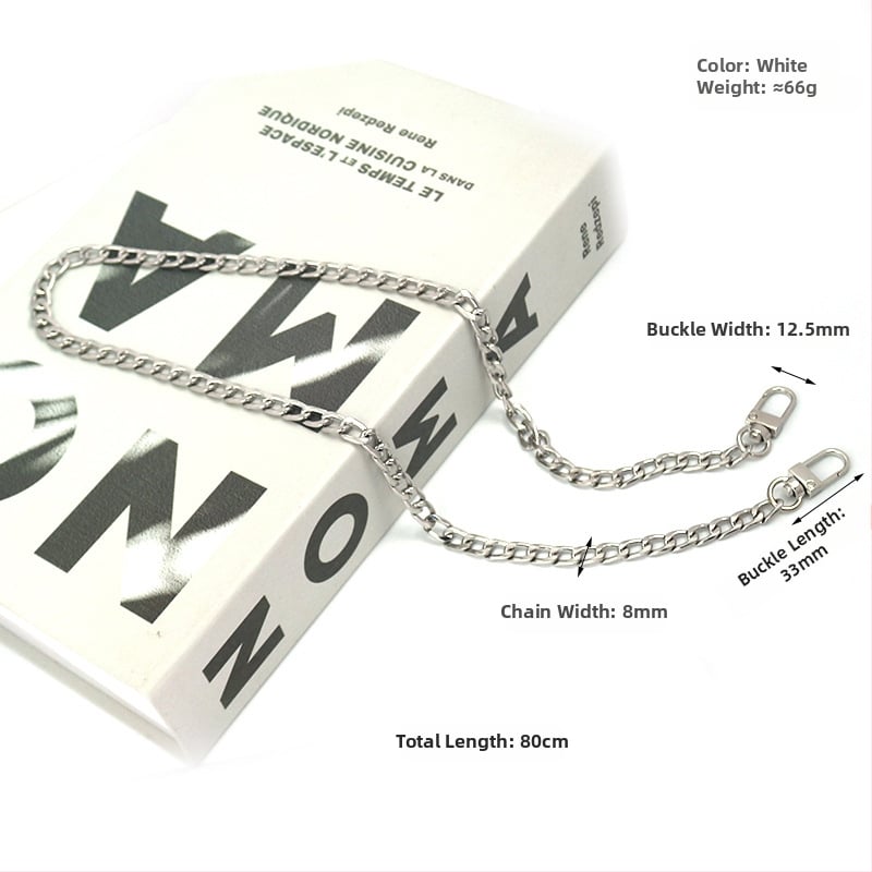 Αλουμινένιος αλυσίδα για γυναικεία τσάντα, εξάρτημα αντικατάστασης μεταλλικής αλυσίδας με τετραπλευρή λεία επιφάνεια, μοντέλο 8098, αξεσουάρ ιμάντα ώμου