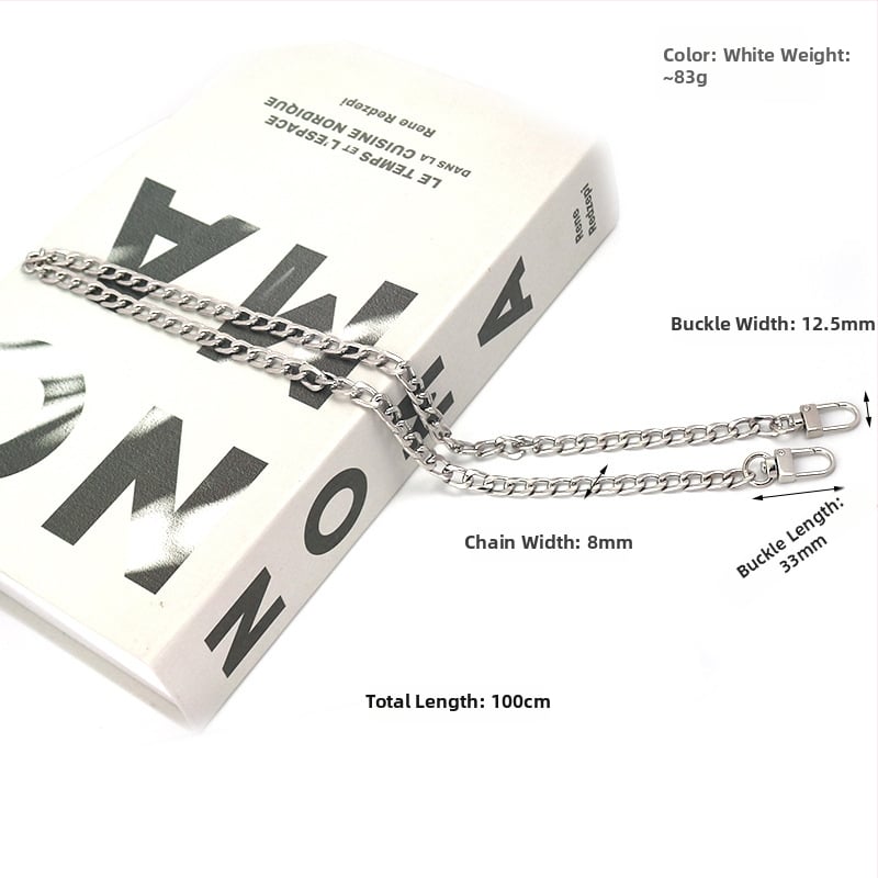 Αλουμινένιος αλυσίδα για γυναικεία τσάντα, εξάρτημα αντικατάστασης μεταλλικής αλυσίδας με τετραπλευρή λεία επιφάνεια, μοντέλο 8098, αξεσουάρ ιμάντα ώμου