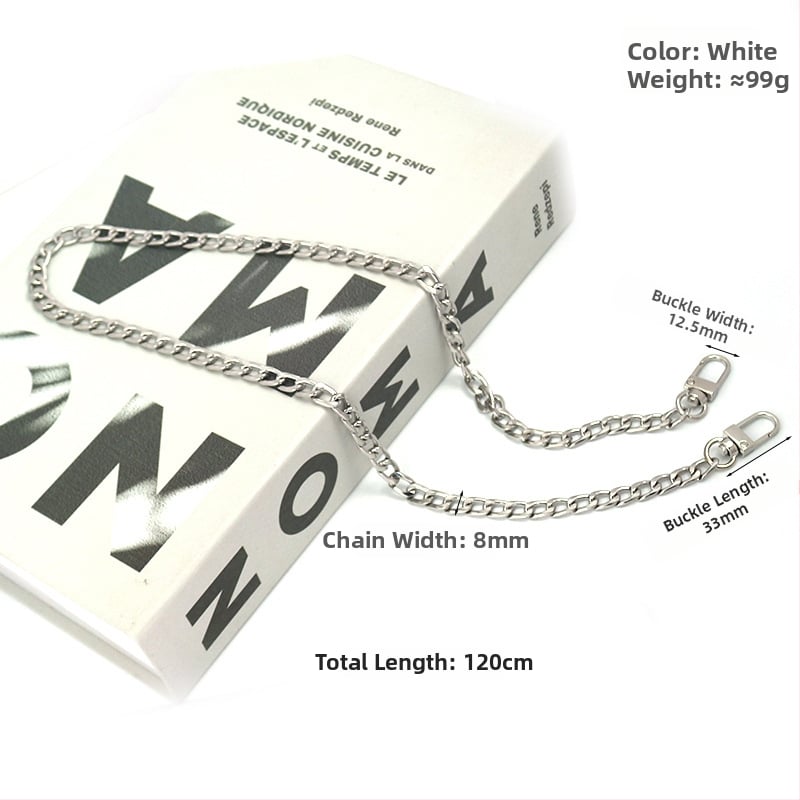 Αλουμινένιος αλυσίδα για γυναικεία τσάντα, εξάρτημα αντικατάστασης μεταλλικής αλυσίδας με τετραπλευρή λεία επιφάνεια, μοντέλο 8098, αξεσουάρ ιμάντα ώμου