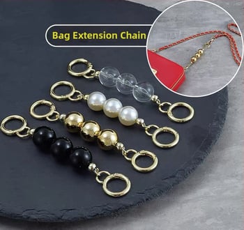 Rameni remen za torbicu s nizu od perlа – prugasti uzorak, uklonjivi produžni lanac s perlima