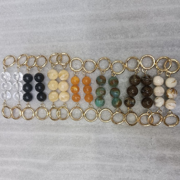 Rameni remen za torbicu s nizu od perlа – prugasti uzorak, uklonjivi produžni lanac s perlima