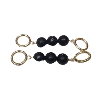 Rameni remen za torbicu s nizu od perlа – prugasti uzorak, uklonjivi produžni lanac s perlima