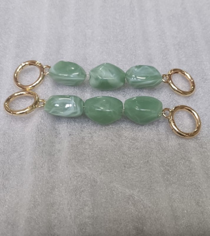 Rameni remen za torbicu s nizu od perlа – prugasti uzorak, uklonjivi produžni lanac s perlima