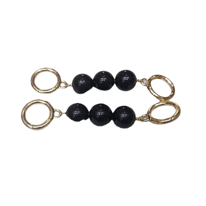 Rameni remen za torbicu s nizu od perlа – prugasti uzorak, uklonjivi produžni lanac s perlima