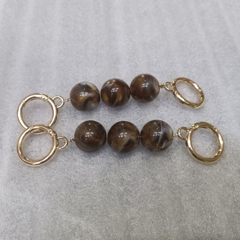 Rameni remen za torbicu s nizu od perlа – prugasti uzorak, uklonjivi produžni lanac s perlima