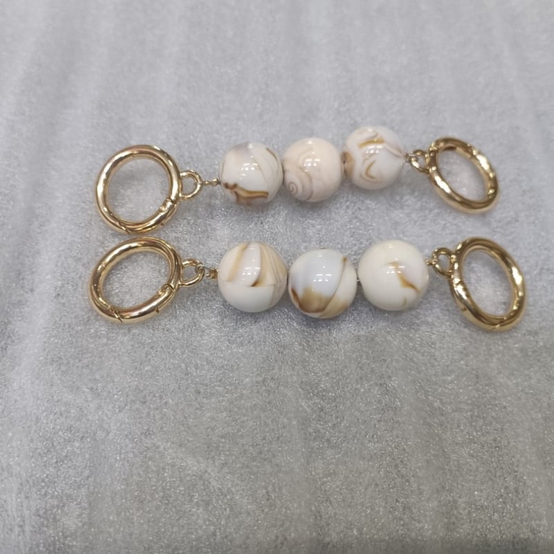 Rameni remen za torbicu s nizu od perlа – prugasti uzorak, uklonjivi produžni lanac s perlima