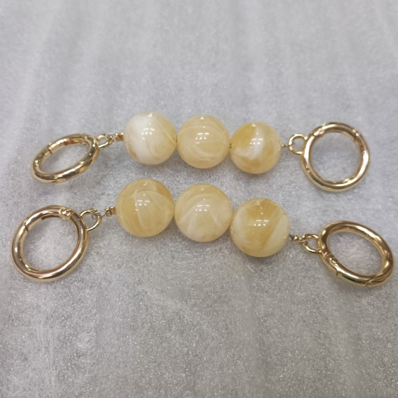 Rameni remen za torbicu s nizu od perlа – prugasti uzorak, uklonjivi produžni lanac s perlima