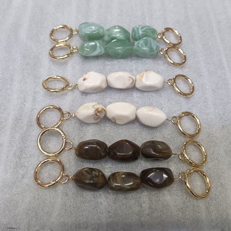 Rameni remen za torbicu s nizu od perlа – prugasti uzorak, uklonjivi produžni lanac s perlima