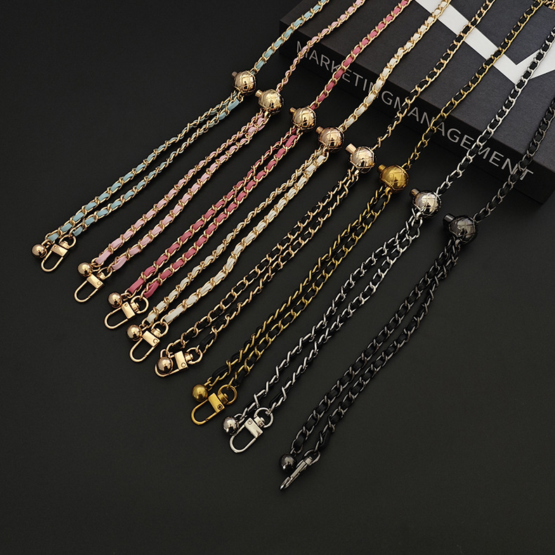 Μεταλλικός ιμάντας ώμου με αλυσίδα σφαιρών για τσάντες, ρυθμιζόμενος, εξαιρετικά ελαφρύς, προσαρμογή εικόνων και δειγμάτων