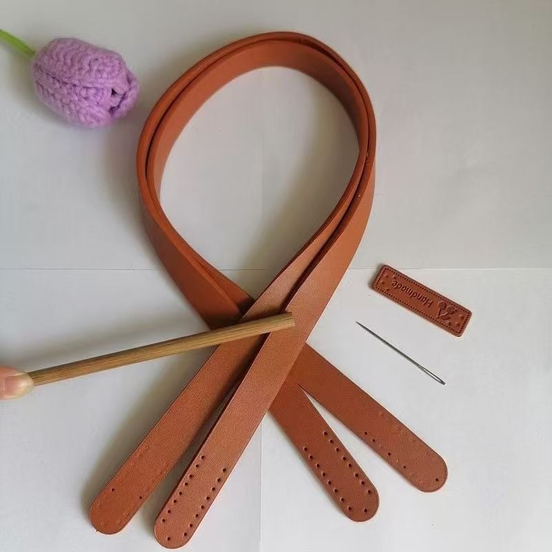 Νέος PU δερμάτινος ιμάντας για τσάντα, χειροποίητος, με βιδωτές ριβέρ, για γυναικείες τσάντες