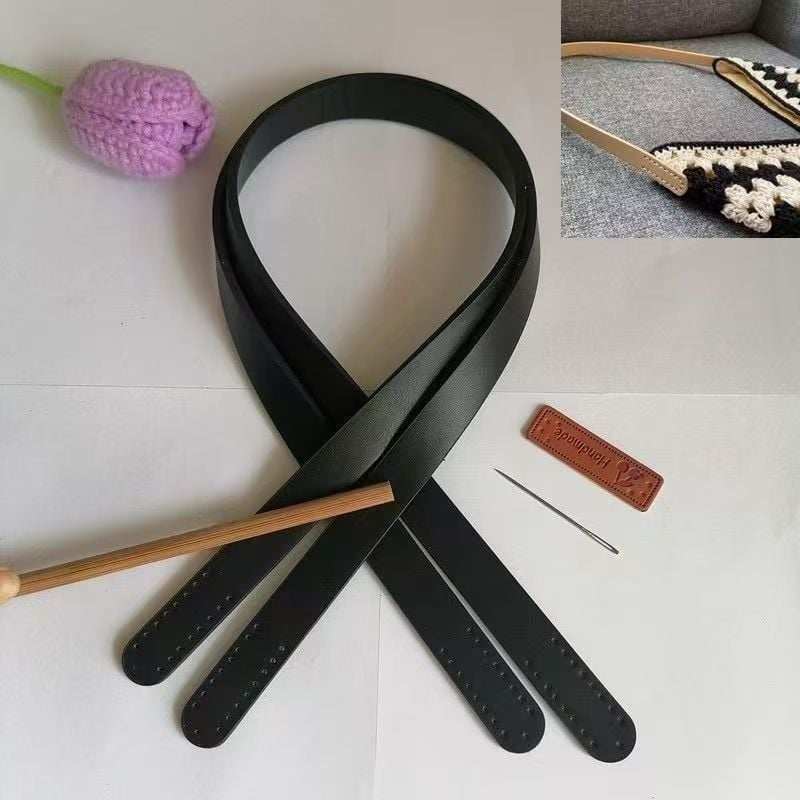 Νέος PU δερμάτινος ιμάντας για τσάντα, χειροποίητος, με βιδωτές ριβέρ, για γυναικείες τσάντες