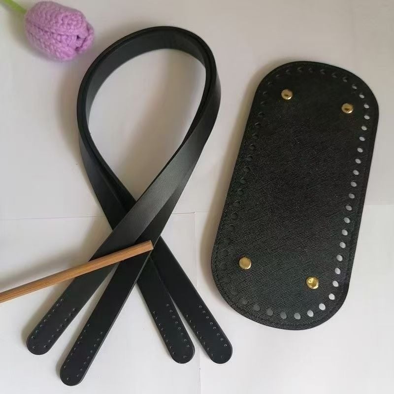 Νέος PU δερμάτινος ιμάντας για τσάντα, χειροποίητος, με βιδωτές ριβέρ, για γυναικείες τσάντες