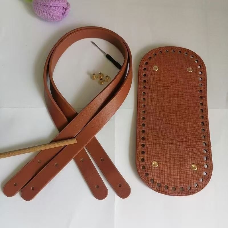 Νέος PU δερμάτινος ιμάντας για τσάντα, χειροποίητος, με βιδωτές ριβέρ, για γυναικείες τσάντες