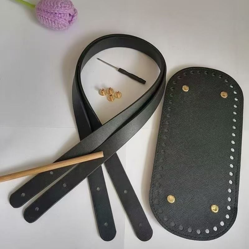 Νέος PU δερμάτινος ιμάντας για τσάντα, χειροποίητος, με βιδωτές ριβέρ, για γυναικείες τσάντες