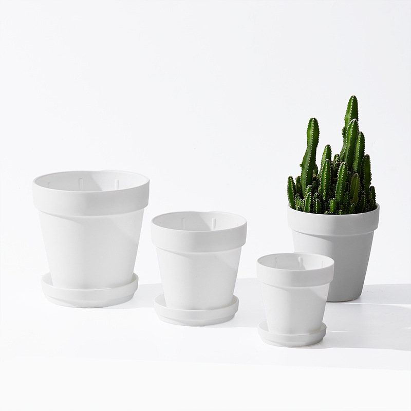 Ghiveci de flori din plastic, design simplu, pentru utilizare pe birou sau la podea, potrivit pentru birou și grădină de acasă.