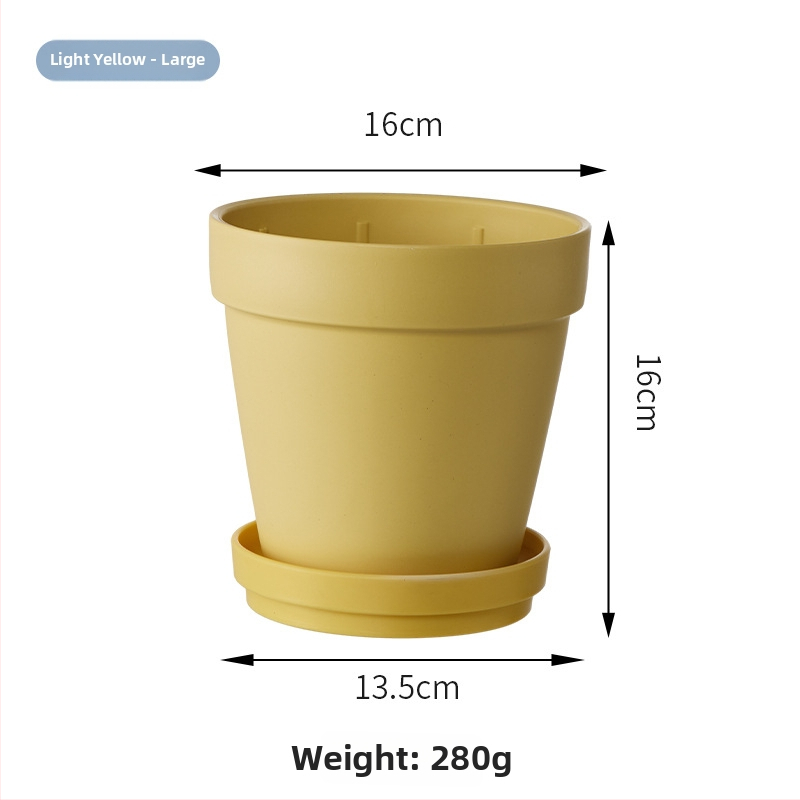 Ghiveci de flori din plastic, design simplu, pentru utilizare pe birou sau la podea, potrivit pentru birou și grădină de acasă.