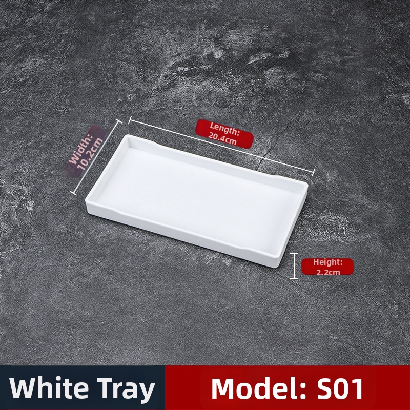 Viesnīcas trauciņš - PP plastmasa, koka imitācijas stils, taisnstūrains, neslīdošs, piemērots glāzēm un kosmētikas uzglabāšanai, ar logotipa druku