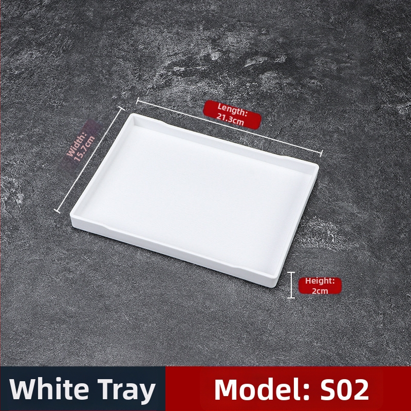 Viesnīcas trauciņš - PP plastmasa, koka imitācijas stils, taisnstūrains, neslīdošs, piemērots glāzēm un kosmētikas uzglabāšanai, ar logotipa druku