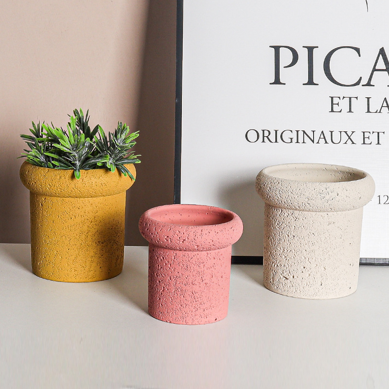 Ghiveci din ciment, stil Nordic, pentru birou sau podea, tehnologie de ciment