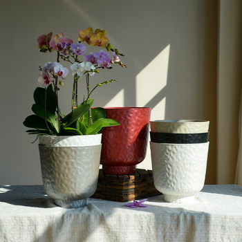 Ghiveci pentru flori – din plastic, turnat prin injecție; pentru utilizare pe birou și podea; potrivit pentru birou, hotel și decor de casă
