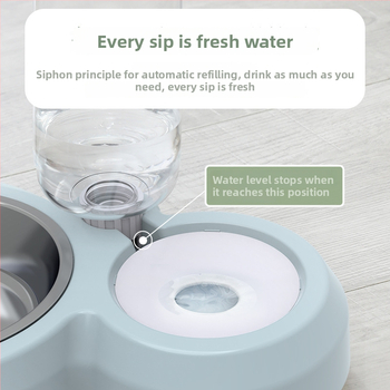 Πλαστικό αυτόματο μπολ νερού γάτας, διπλό μπολ, μάρκα GPN