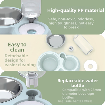 Πλαστικό αυτόματο μπολ νερού γάτας, διπλό μπολ, μάρκα GPN