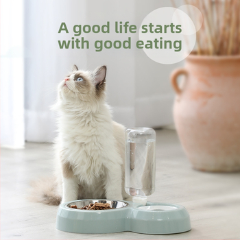 Πλαστικό αυτόματο μπολ νερού γάτας, διπλό μπολ, μάρκα GPN